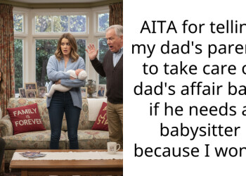 AITA for telling my dad’s parents to take care of dad’s affair baby if he needs a babysitter because I won’t?