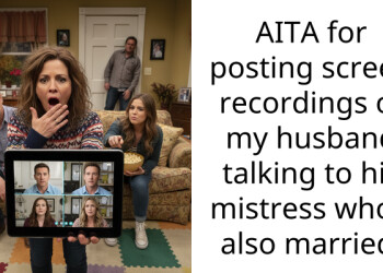 AITA for posting screen recordings of my husband talking to his mistress who’s also married