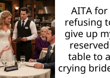 AITA for refusing to give up my reserved table to a crying bride??
