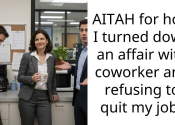 AITAH for how I turned down an affair with coworker and refusing to quit my job?