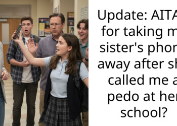 Update: AITAH for taking my sister’s phone away after she called me a pedo at her school?