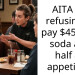 AITA for refusing to pay $45 for a soda and half an appetizer?
