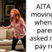 AITA for moving out when my parents asked me to pay rent.