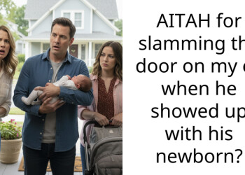 AITAH for slamming the door on my ex when he showed up with his newborn?