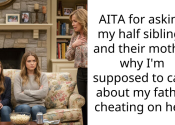 AITA for asking my half siblings and their mother why I’m supposed to care about my father cheating on her?