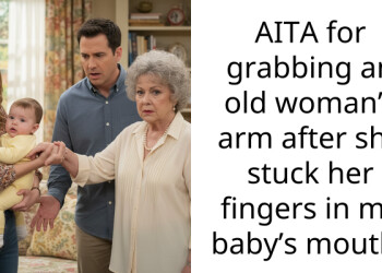 AITA for grabbing an old woman’s arm after she stuck her fingers in my baby’s mouth?