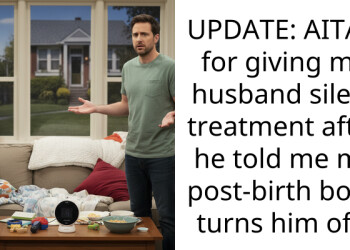 UPDATE: AITAH for giving my husband silent treatment after he told me my post-birth body turns him off?