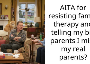 AITA for resisting family therapy and telling my bio parents I miss my real parents?