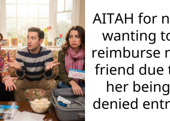 AITAH for not wanting to reimburse my friend due to her being denied entry?