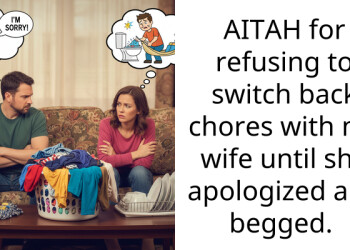 AITAH for refusing to switch back ch**es with my wife until she apologized and begged.