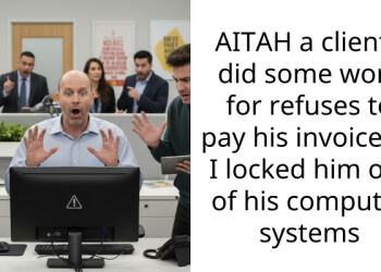 AITAH a client I did some work for refuses to pay his invoice so I locked him out of his computer systems