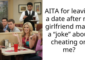 AITA for leaving a date after my girlfriend made a “joke” about cheating on me?