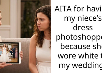 Woman Photoshops The White Dress Her Niece Wore To Her Wedding, Gets Accused Of Being A Body Shamer