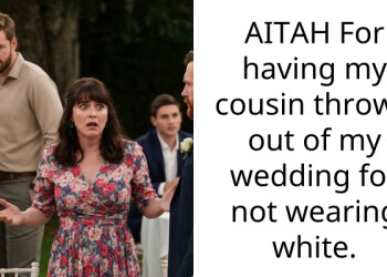 AITAH For having my cousin thrown out of my wedding for not wearing white.