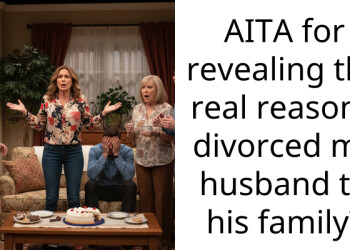 AITA for revealing the real reason I divorced my husband to his family?