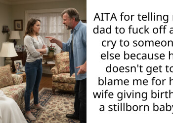 AITA for telling my dad to f**k off and cry to someone else because he doesn’t get to blame me for his wife giving birth to a stillborn baby?