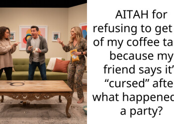 AITAH for refusing to get rid of my coffee table because my friend says it’s “cursed” after what happened at a party?