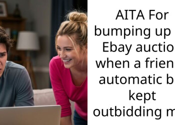 AITA For b*mping up an Ebay auction when a friends automatic bid kept outbidding me?