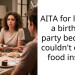 AITA for leaving a birthday party because I couldn’t eat my food inside?