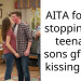 AITA for not stopping my teenage sons gf from kissing him?