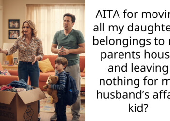 AITA for moving all my daughter’s belongings to my parents house and leaving nothing for my husband’s affair kid?