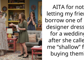 AITA for not letting my friend borrow one of my designer dresses for a wedding after she called me “shallow” for buying them?