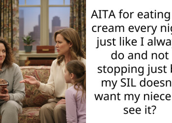 AITA for eating ice cream every night just like I always do and not stopping just bc my SIL doesn’t want my niece to see it?