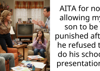 AITA for not allowing my son to be punished after he refused to do his school presentation?