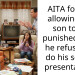 AITA for not allowing my son to be punished after he refused to do his school presentation?