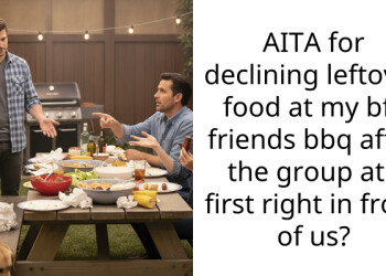 AITA for declining leftover food at my bfs friends bbq after the group ate first right in front of us?