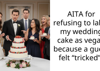 AITA for refusing to label my wedding cake as vegan because a guest felt “tricked”?