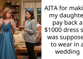 AITA for making my daughter pay back a $1000 dress she was supposed to wear in a wedding
