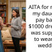 AITA for making my daughter pay back a $1000 dress she was supposed to wear in a wedding