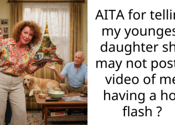 AITA for telling my youngest daughter she may not post a video of me having a hot flash ?