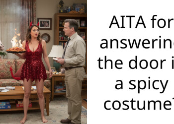 AITA for answering the door in a s**cy costume?