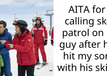 AITA for calling ski patrol on a guy after he hit my son with his skis?