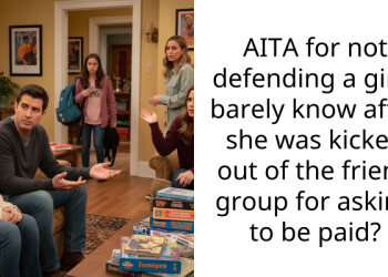 AITA for not defending a girl I barely know after she was kicked out of the friend group for asking to be paid?