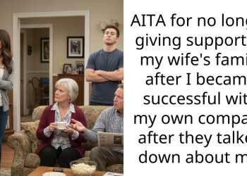 AITA for no longer giving support to my wife’s family after I became successful with my own company after they talked down about me.