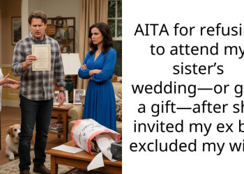 AITA for refusing to attend my sister’s wedding—or give a gift—after she invited my ex but excluded my wife?