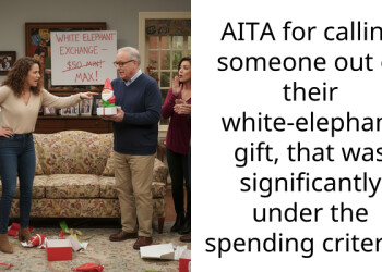 AITA for calling someone out of their white-elephant gift, that was significantly under the spending criteria?