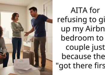 AITA for refusing to give up my Airbnb bedroom to a couple just because they “got there first”?