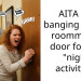 AITA for banging on my roommates door for her “night activities”