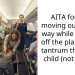 AITA for not moving out of the way while getting off the plane for a tantrum throwing child (not mine)?