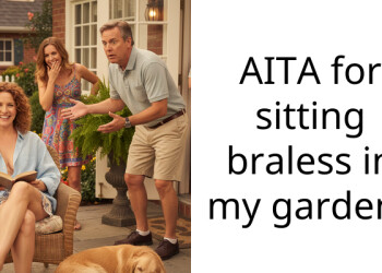 AITA for sitting braless in my garden?