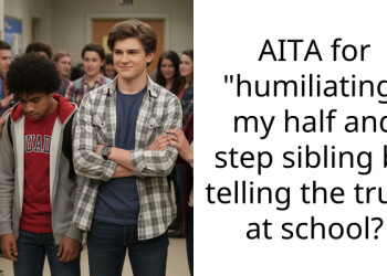 AITA for “humiliating” my half and step sibling by telling the truth at school?