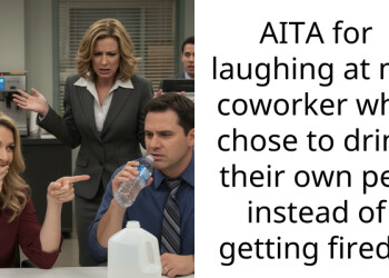 AITA for laughing at my coworker who chose to drink their own p*e instead of getting fired?