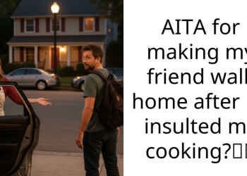 AITA for making my friend walk home after he insulted my cooking?