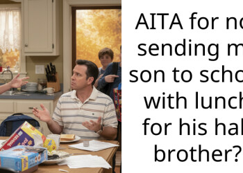 AITA for not sending my son to school with lunch for his half brother?