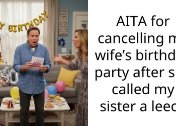 AITA for cancelling my wife’s birthday party after she called my sister a leech