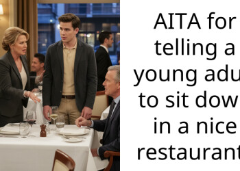 AITA for telling a young adult to sit down in a nice restaurant?